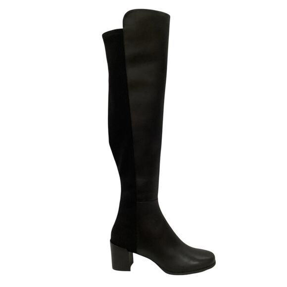 Stuart Weitzman City Block Boot Nappa Leather Over The Knee Boot In Black Size 7 - Picture 3 of 14
